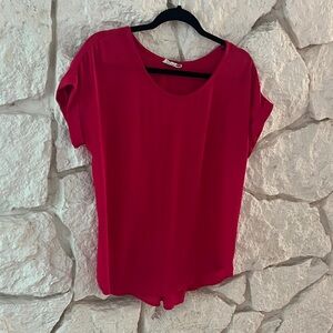 Pleione Dark Pink Short Sleeve Top